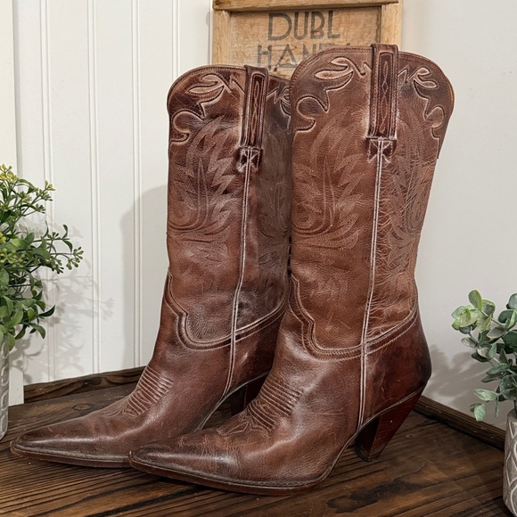 LUCCHESE WOMEN'S HANDMADE AUGUSTA FULL QUILL OSTRICH WESTERN BOOTS - SNIP TOE - Picture 3 of 10